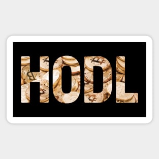 HODL text with bitcoin pattern Magnet